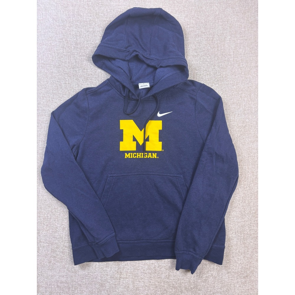 Nike Michigan Wolverines Navy Blue Hoodie Sweatshirt Womens Medium